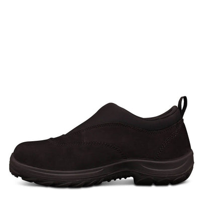 black steel cap pull on work shoe oliver