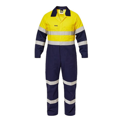 Workcraft WC3063 HiVis Two Tone Cotton Drill Coverall with Industrial Laundry Reflective Tape