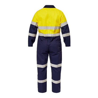 Workcraft WC3063 HiVis Two Tone Cotton Drill Coverall with Industrial Laundry Reflective Tape
