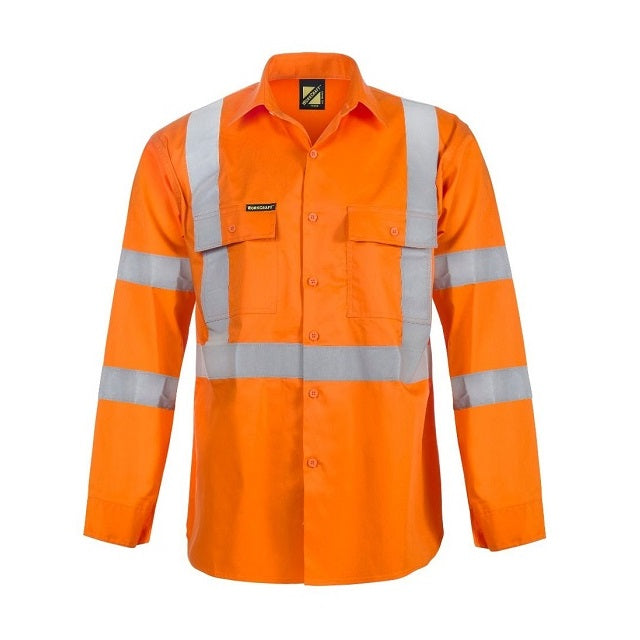 Workcraft WS3222 HiVis X-Back Long Sleeve Shirt 3M Tape