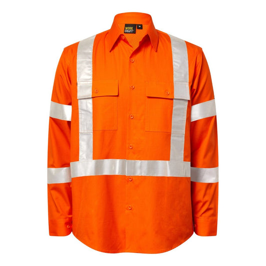 Workcraft WS6035 Ripstop NSW Rail X Back HiVis Shirt