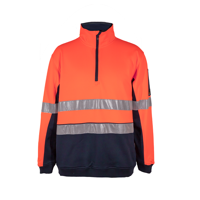 wt8013 Hi-vis reflective Pullover Orange - Day/Night Visibility - Front view