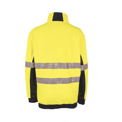 wt8013 Hi-vis reflective Safety Pullover Jacket Yellow - Back view