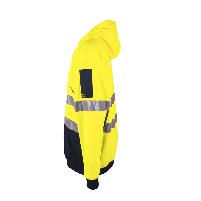 wt8013 Hi-vis reflective Pullover Yellow - Side view with workcraft logo
