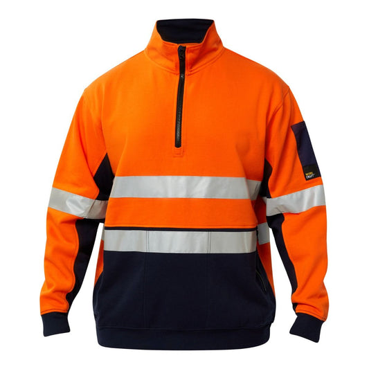 Workcraft WT8018 HiVis Half Zip Cotton Reflective Pullover