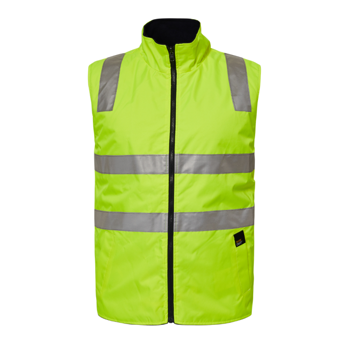 Workcraft WW9014 DISCONTINUED Frost HiVis Reversible Fleece Vest With Tape