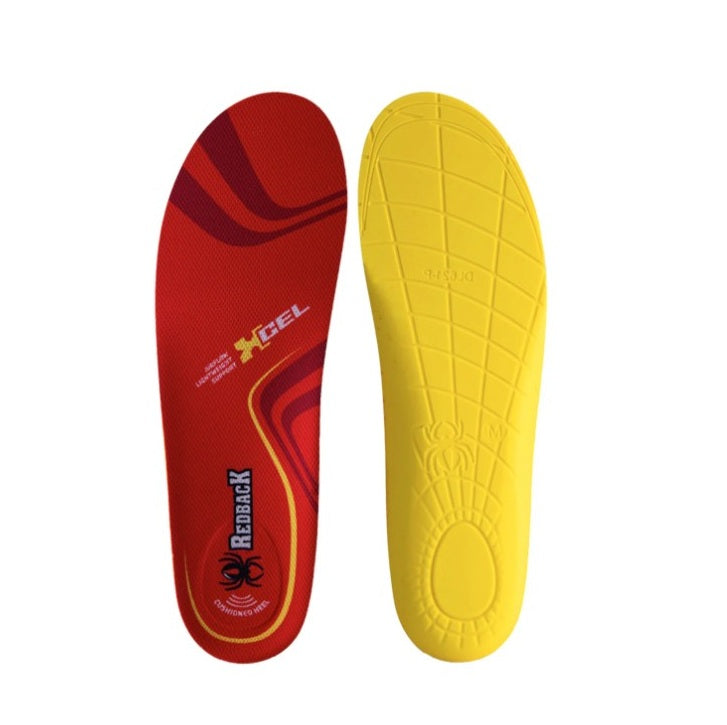 Red and yellow shoe Redback XCEL Extra Comfort Insoles