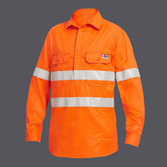 KingGee Y04150 Sheildtec FR HiVis Closed Front Taped Shirt