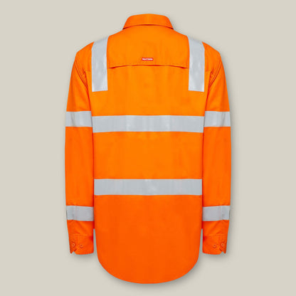 Hard Yakka Y04265 Biomotion Hi Vis Taped Cotton Drill Shirt