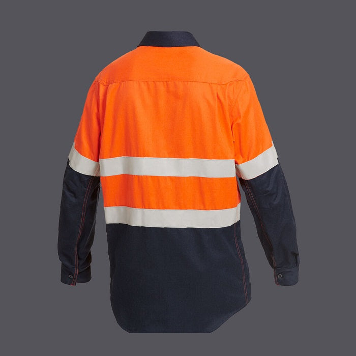 KingGee Y04550 Shieldtec FR Hivis 2tone Closed Front Taped Shirt