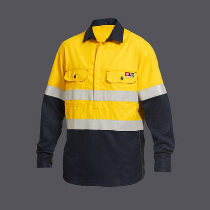 KingGee Y04550 Shieldtec FR Hivis 2tone Closed Front Taped Shirt