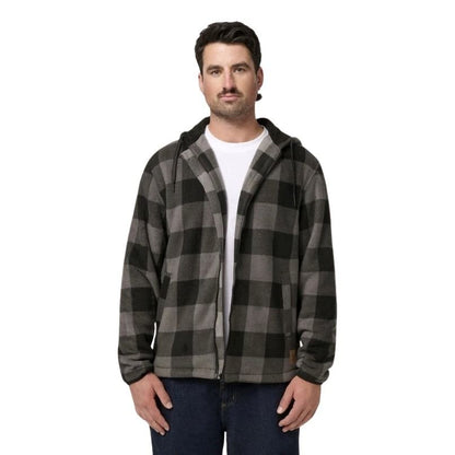 Men's Hard Yakka winter flannel jacket with hoodie
