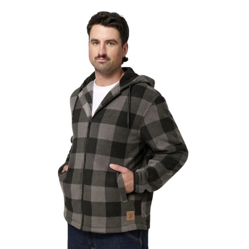 Men's Hard Yakka sherpa jacket with hoodie