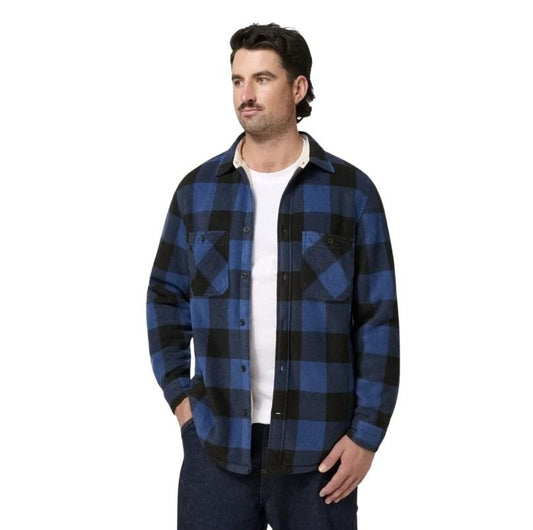 blue and black plaid Hard Yakka Y06518 Legends Sherpa With Free Beanie