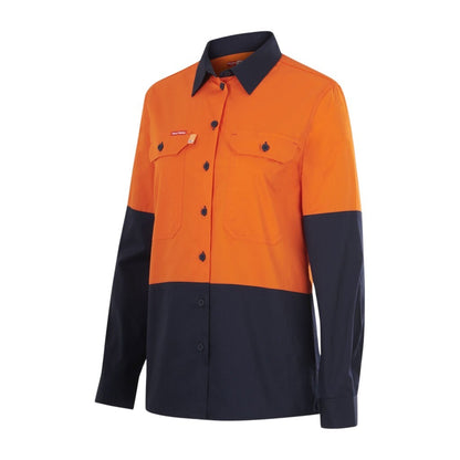 Hard Yakka Y08423 Womens Long Sleeve Hi Vis 2 Tone Vented Shirt