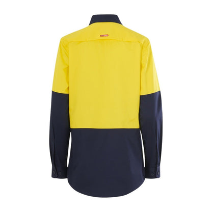 Hard Yakka Y08423 Womens Long Sleeve Hi Vis 2 Tone Vented Shirt