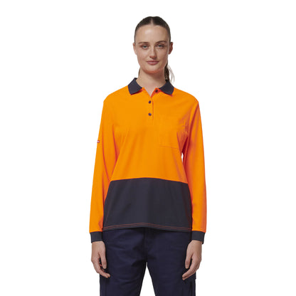 Hard Yakka Y08603 Womens Long Sleeve Hi Vis Polo