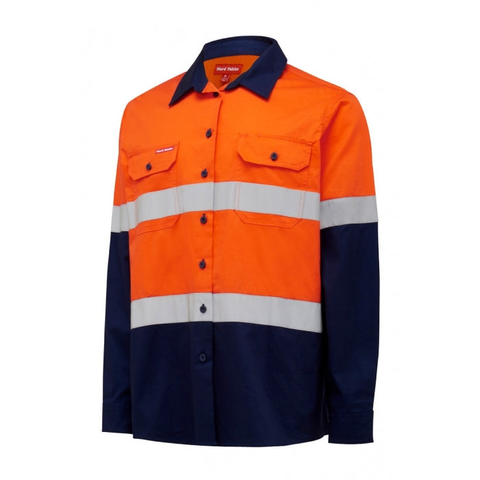 Hard Yakka Y08805 Core Womens HiVis Lightweight 2-Tone Taped Shirt