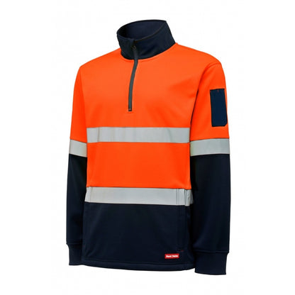 Hard Yakka Y19270 HiVis 2Tone 1/4 Zip Brushed Fleece Taped Jumper