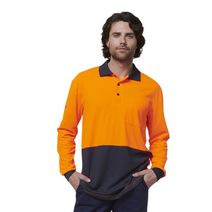 Hard Yakka Y19617 Mens Long Sleeve Hi Vis Polo