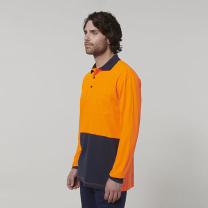 Hard Yakka Y19617 Mens Long Sleeve Hi Vis Polo