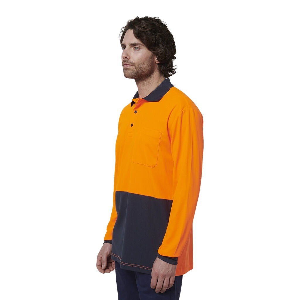 Hard Yakka Y19617 Mens Long Sleeve Hi Vis Polo