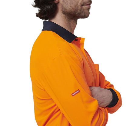 Hard Yakka Y19617 Mens Long Sleeve Hi Vis Polo