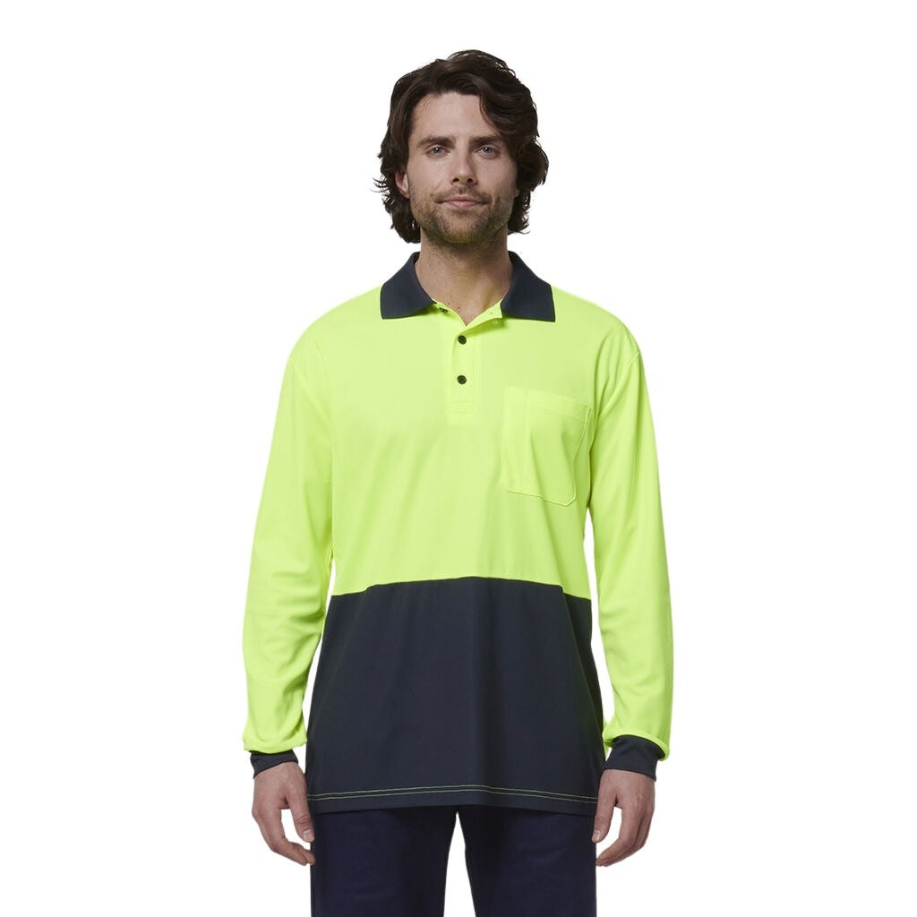 Hard Yakka Y19617 Mens Long Sleeve Hi Vis Polo