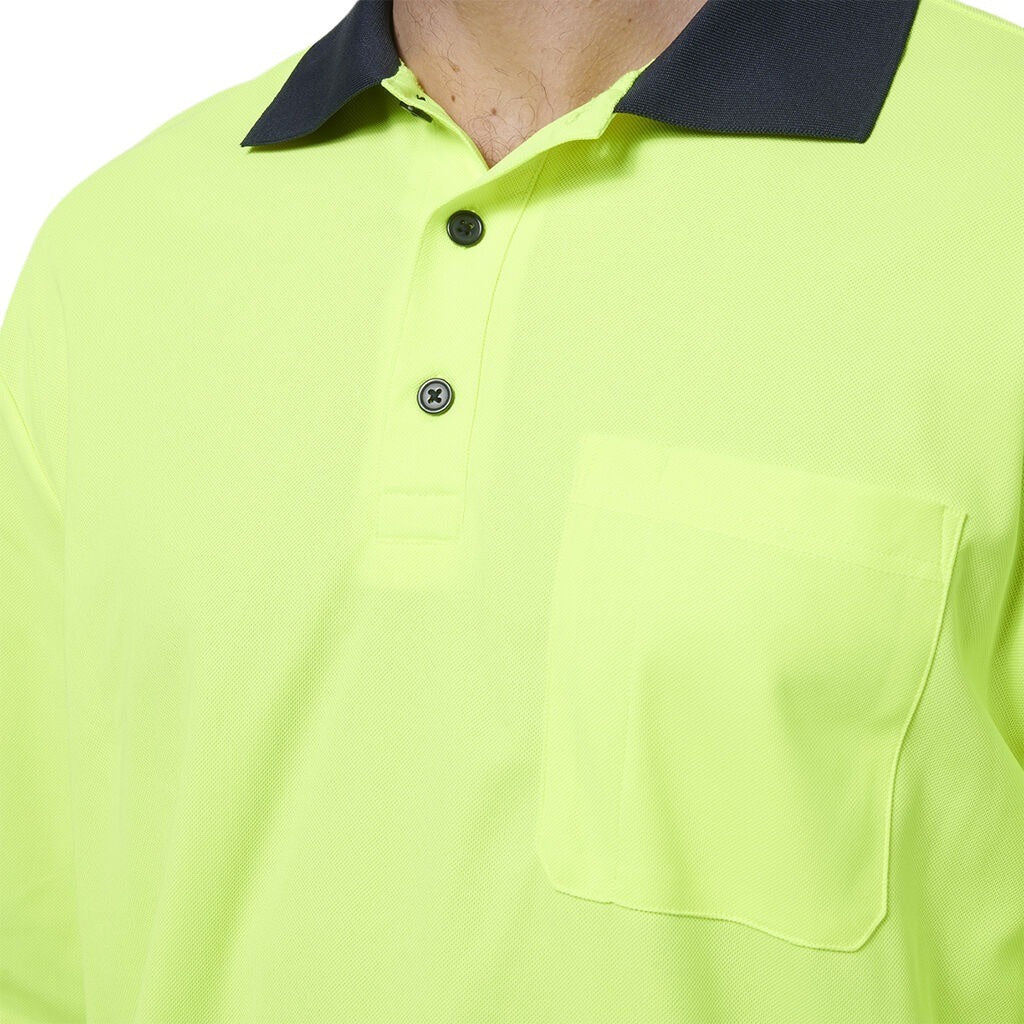 Hard Yakka Y19617 Mens Long Sleeve Hi Vis Polo