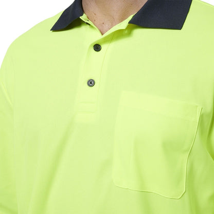 Hard Yakka Y19617 Mens Long Sleeve Hi Vis Polo