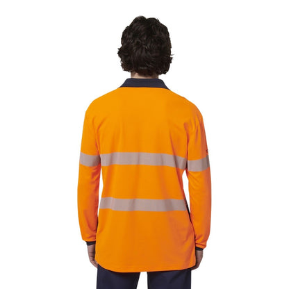 Hard Yakka Y19619 Mens Long Sleeve Hi Vis Taped Polo