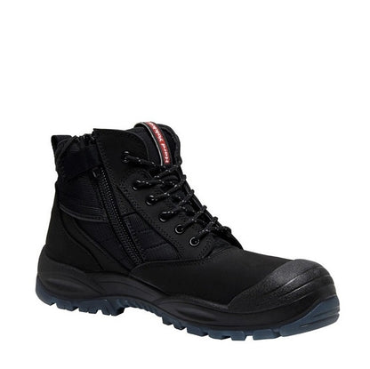 Black boot with a white background