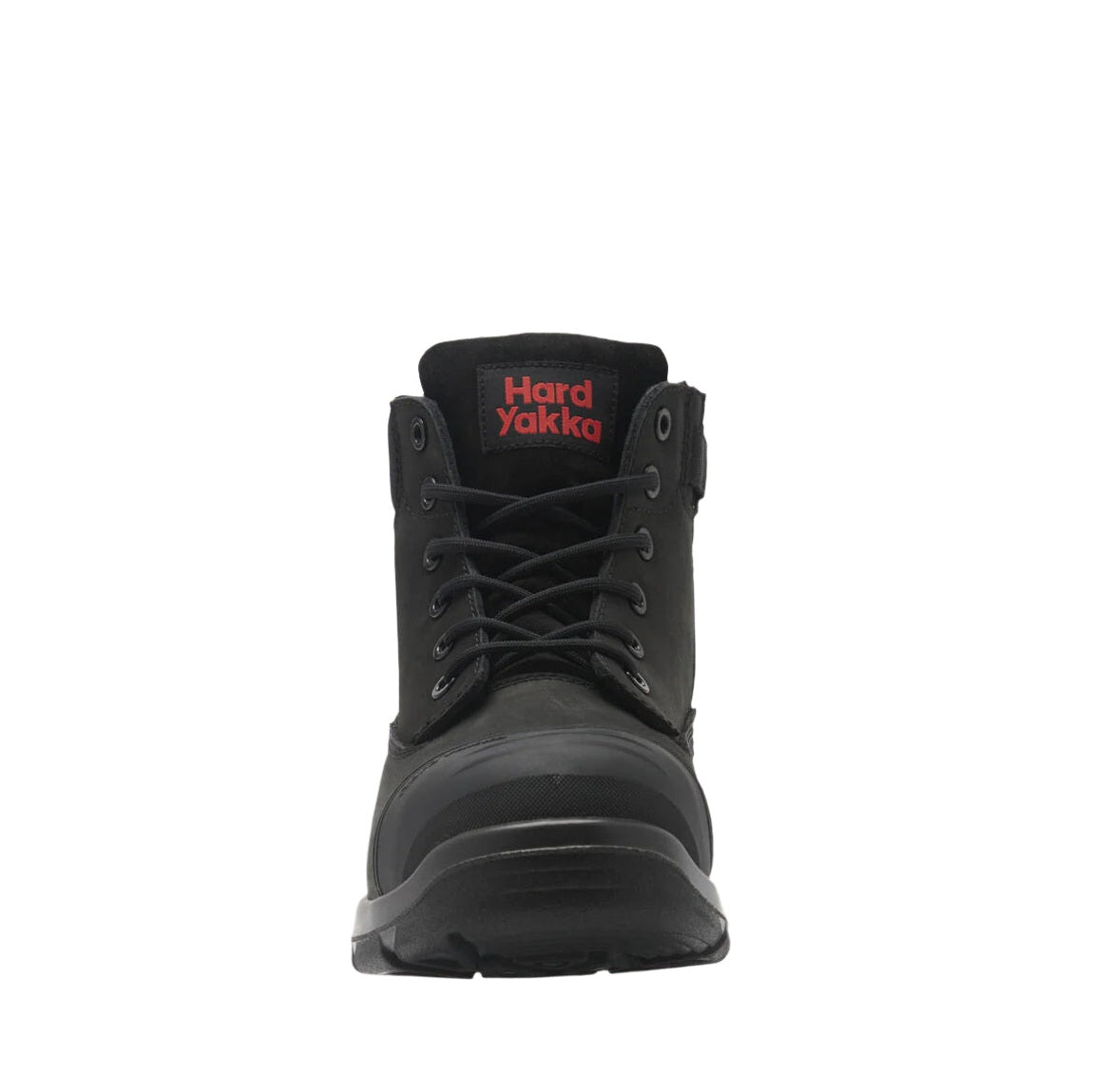 Black boot with 'Hard Yakka' branding on a white background