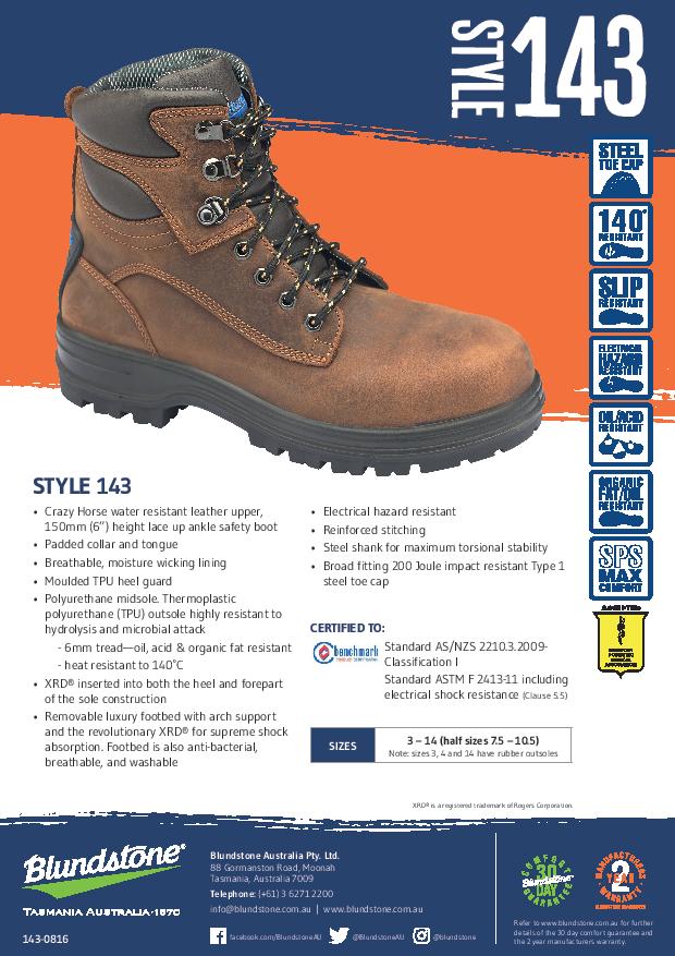 Blundstone 143 Lace Up Safety Boot 
