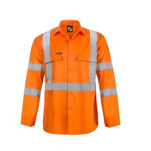 Workcraft WS3222 Hi Vis L/S Shirt with X Pattern Reflective Tape