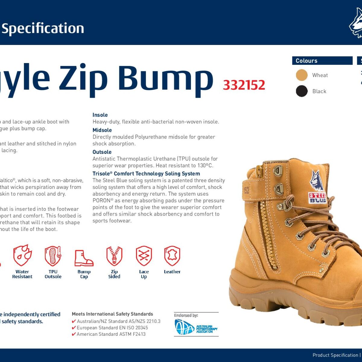 Durable Zip Sided boots  Side Zip Up Boots from Steel Blue UK