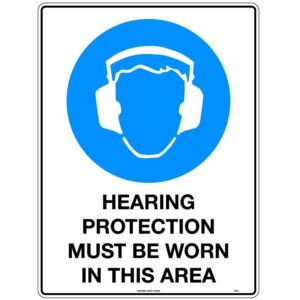 U. Safety Signs 102MP 300x225mm Hearing Protection Must Be Worn In This Area