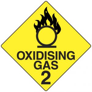 U. Safety Signs HLTM102.4P 270x270mm Oxidising Gas 2