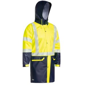 Bisley BJ6935HT Taped Two Tone HiVis Stretch PU Rain Coat