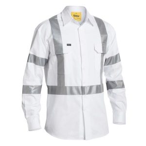 Bisley BS6807T 3M Taped White Drill Shirt