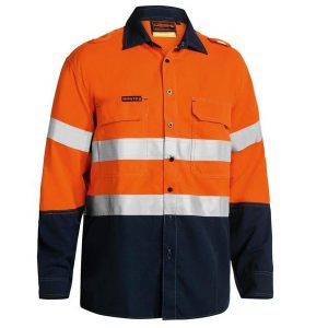 Bisley BS8098T Tencate Tecasafe® Plus 580 Taped Two Tone Hi Vis Lightweight FR Vented L/S Shirt