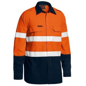 Bisley BS8237T Tencate Tecasafe® Plus 480 Taped Two Tone HiVis Lightweight FR Vented L/S Shirt