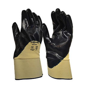 Maxisafe GNB198 Blue Knight Safety Cuff Semi Coated Nitrile Glove