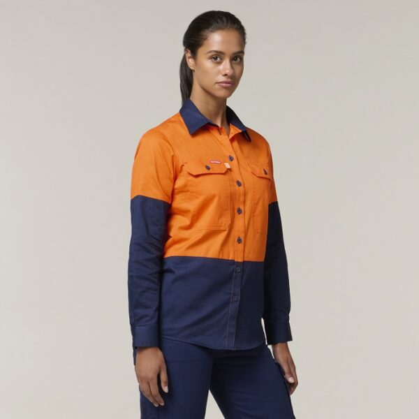 Hard Yakka Y08225 Womens Koolgear HiVis Ventilated L/S Shirt