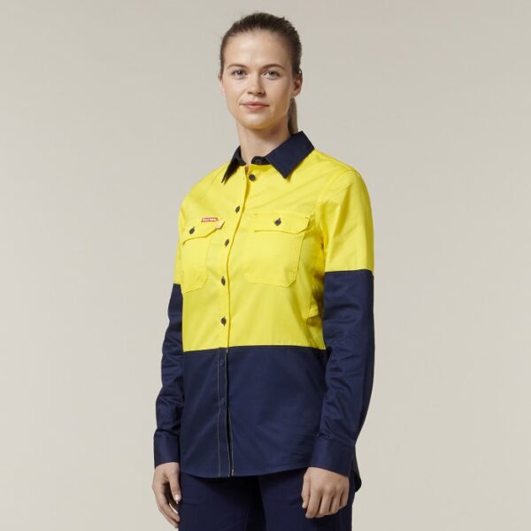 Hard Yakka Y08225 Womens Koolgear HiVis Ventilated L/S Shirt - Image 8