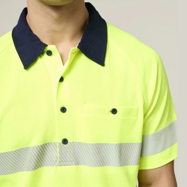 Hard Yakka Y11383 Koolgear HiVis 2Tone SS Taped Polo - Image 3