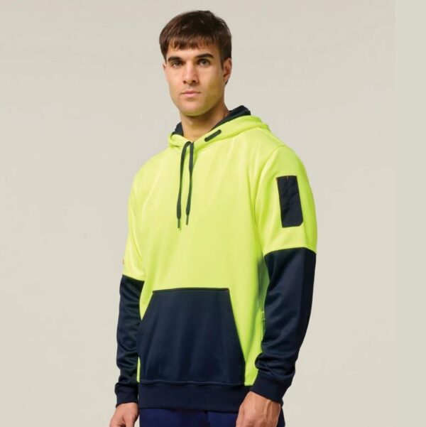 Hard Yakka Y19325 HiVis Two Tone Brushed Fleece Hoodie - Image 2