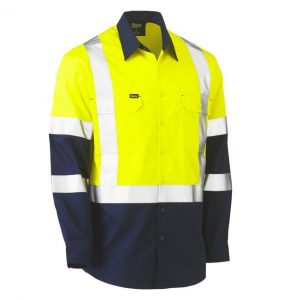 Bisley BS6696XT X Taped Biomotion Two Tone Hi Vis Lightweight Drill Shirt