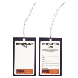 Pro Choice STI12575 Safety Tag 125mm X 75mm Information (Blank) - 100 Pack
