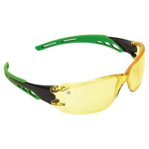 PRO CHOICE 9185 CIRRUS GREEN ARMS SAFETY GLASSES AMBER A/F LENS 12 PAIRS